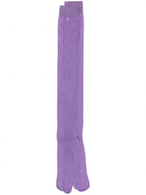 Šilkinės kojinės iki kelių Maison Margiela violetinė