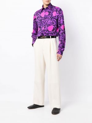 Chemise à imprimé à motifs abstraits Edward Crutchley violet