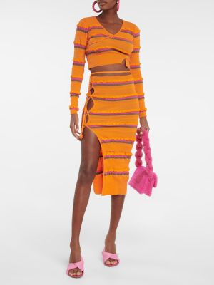 Midi sukně Jacquemus oranžové