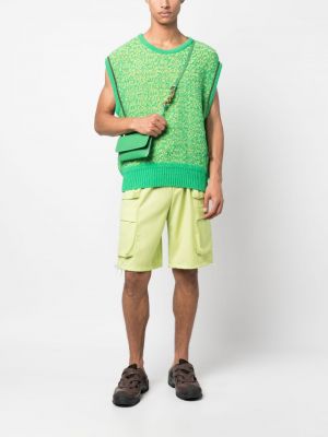 Shorts cargo en laine avec poches Bonsai vert