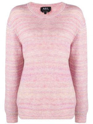 Pull en tricot col rond A.p.c. rose