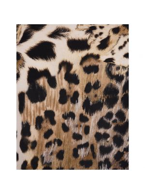 Top de algodón con estampado leopardo Roberto Cavalli marrón