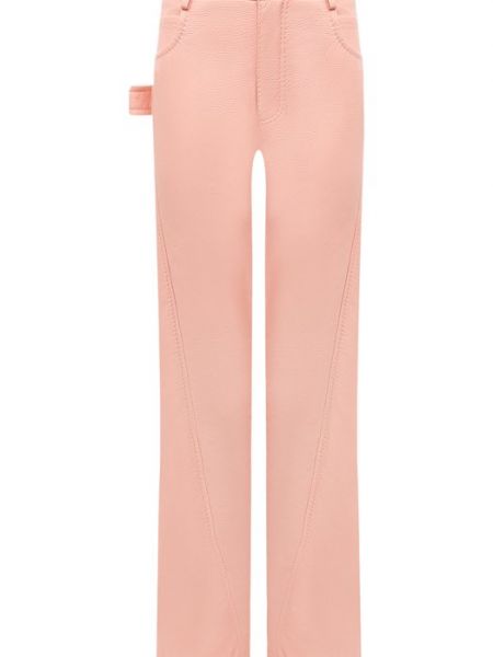 Розовые кожаные брюки Bottega Veneta