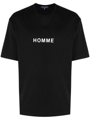 Koszulka bawełniana z nadrukiem Comme Des Garcons Homme czarna
