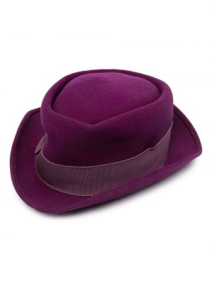 Vlnená čiapka s mašľou Moschino Pre-owned fialová