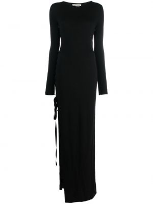 Vlnené večerné šaty Saint Laurent čierna