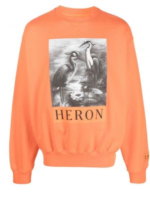 Maglione con stampa Heron Preston arancione