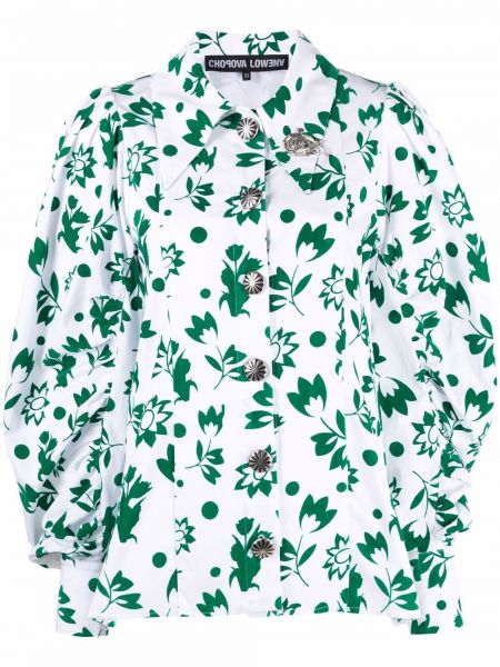 Camisa de flores con estampado Chopova Lowena verde