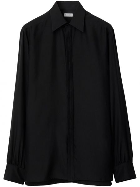 Копринена риза Burberry черно