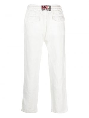 Pantalon droit en lin Mc2 Saint Barth blanc