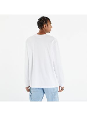 Oversized tričko s dlouhým rukávem s dlouhými rukávy s kapsami Urban Classics Plus Size bílé