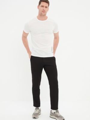 Rovné kalhoty Trendyol černé