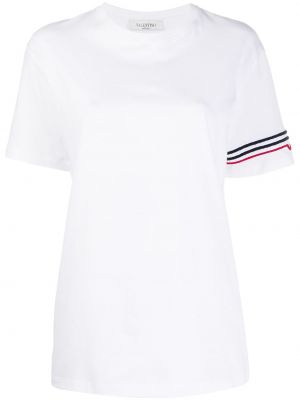 Camiseta con cuentas Valentino blanco