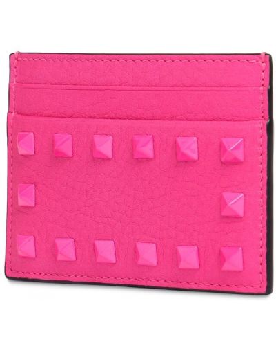 Kožená peněženka Valentino Garavani růžová