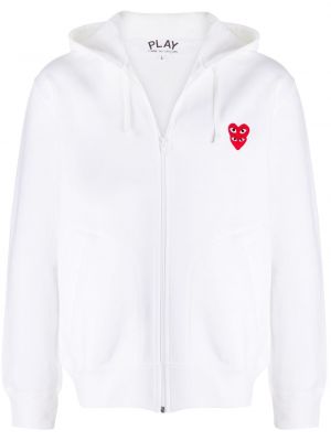 Herzmuster hoodie mit stickerei mit reißverschluss Comme Des Garçons Play