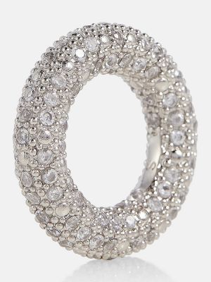 Žiedas su kristalais Jil Sander sidabrinė