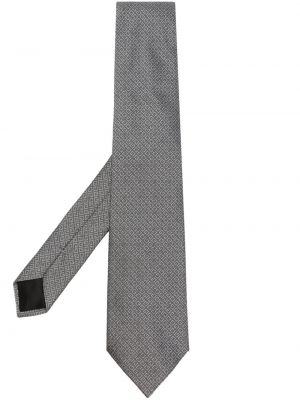 Jedwabny haftowany krawat Givenchy szary