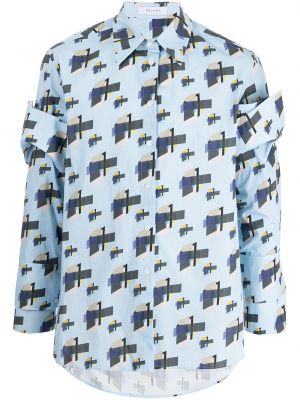 Camisa con estampado con estampado geométrico Delada azul