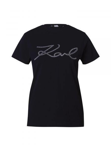Прозрачна тениска Karl Lagerfeld черно