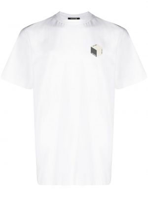 Koszulka z nadrukiem z dżerseju w wężowy wzór Roberto Cavalli biała