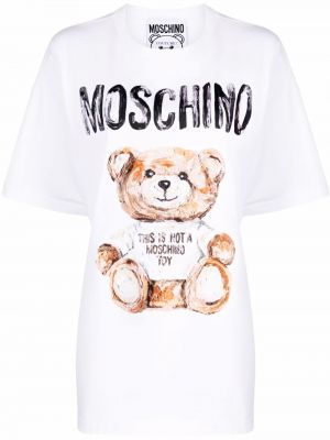 Camiseta con estampado Moschino blanco