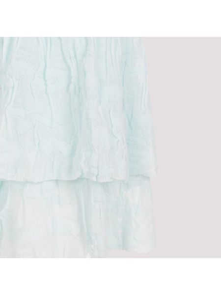 Falda midi de algodón Bottega Veneta azul