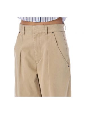 Pantalones de algodón con bolsillos Isabel Marant beige
