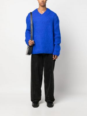 Chunky pullover mit v-ausschnitt Acne Studios blau