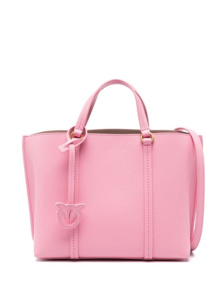 Kožená shopper kabelka Pinko růžová