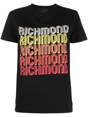Camiseta con estampado John Richmond negro