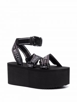 Sandale mit print Moschino schwarz