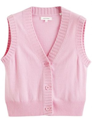Vestă tricotate cu decolteu în v Chinti & Parker roz