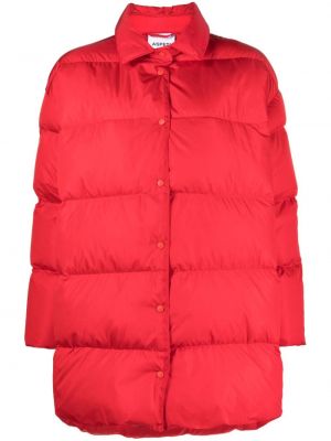 Prešívaná páperová bunda s perím Aspesi červená