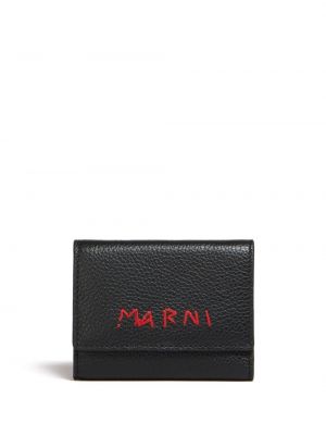 Kožená peněženka s výšivkou Marni