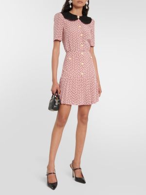 Μεταξωτή φόρεμα με σχέδιο Alessandra Rich ροζ