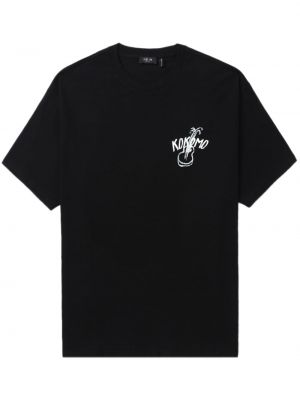 Bombažna majica s potiskom Five Cm črna