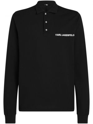 Pamučna polo majica Karl Lagerfeld crna