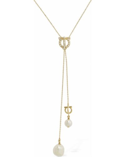Ogrlica z perlami Ferragamo zlata