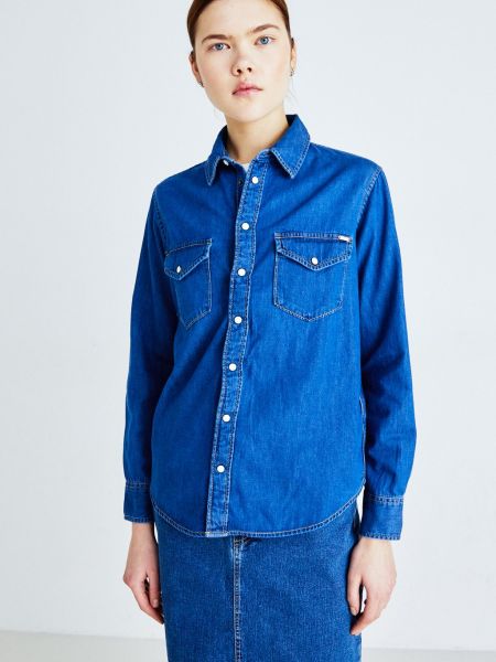Джинсовая рубашка Pepe Jeans синяя