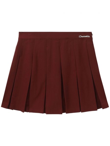 Plisirana mini suknja s printom Chocoolate crvena
