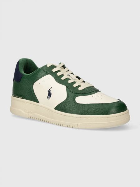 Sneakersy skórzane Polo Ralph Lauren zielone