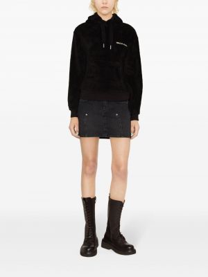 Fleece hoodie mit stickerei Marant Etoile schwarz