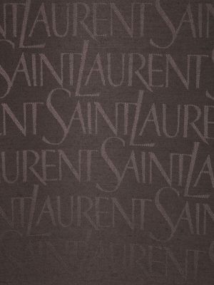 Jacquard seiden schal Saint Laurent braun