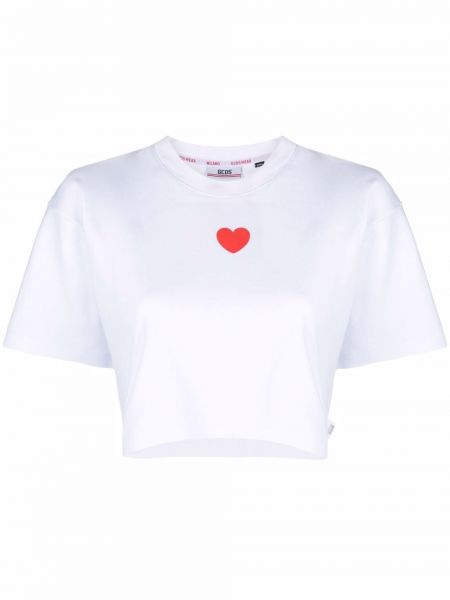 Camiseta con estampado con corazón Gcds blanco