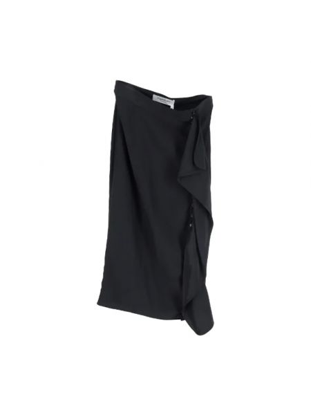 Falda de seda retro Yves Saint Laurent Vintage negro