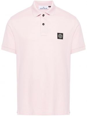Kokvilnas polo krekls Stone Island rozā