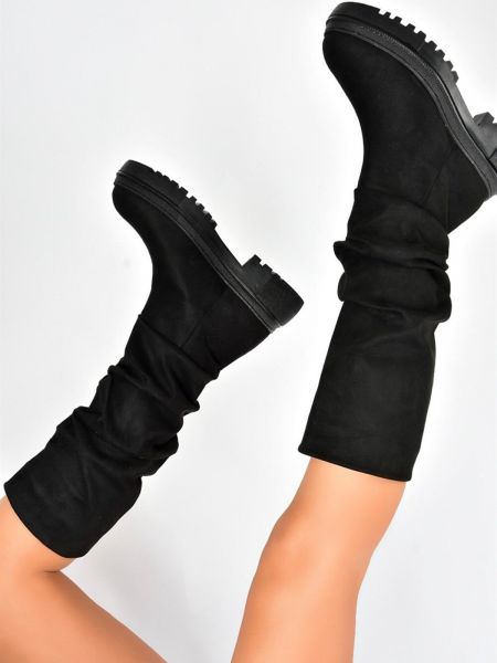 Велурени боти Fox Shoes черно