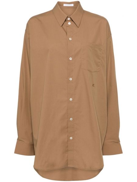 Medvilninė siuvinėta marškiniai Helmut Lang ruda