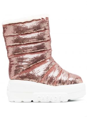 Зимни обувки за сняг с пайети Casadei розово