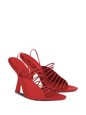 Kožené sandály Salvatore Ferragamo červené